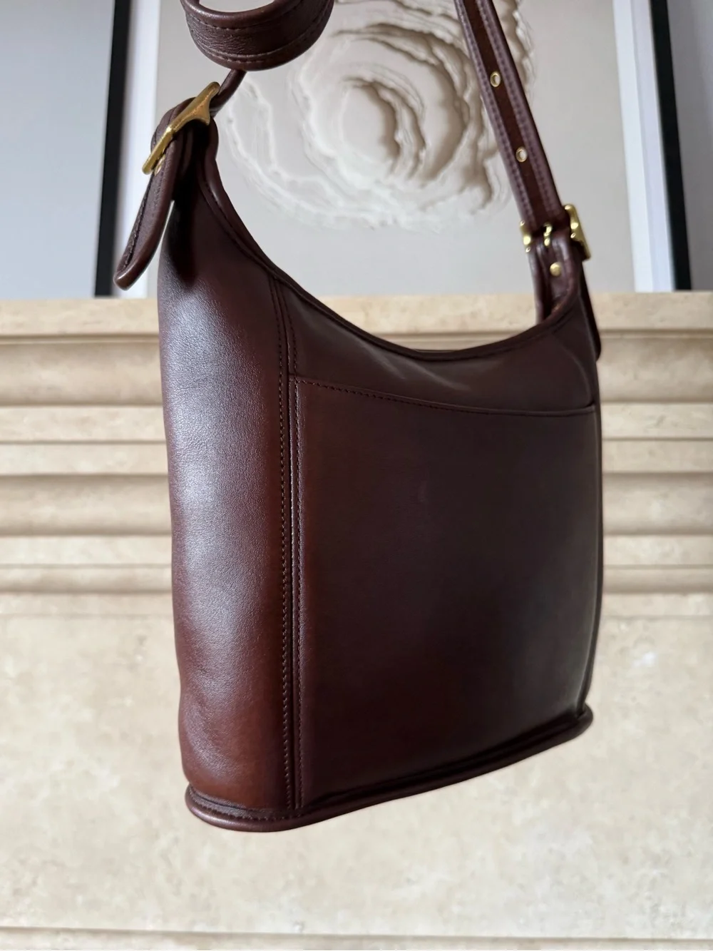 Vintage Coach 9816 Legacy Slim Duffle Mahogany Brown USA Made